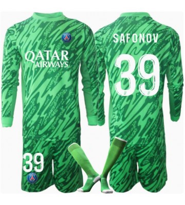 Paris Saint-Germain Matvei Safonov #39 Brankář Domácí dres komplet pro Děti 2024-25 Dlouhým Rukávem (+ Krátké kalhoty)